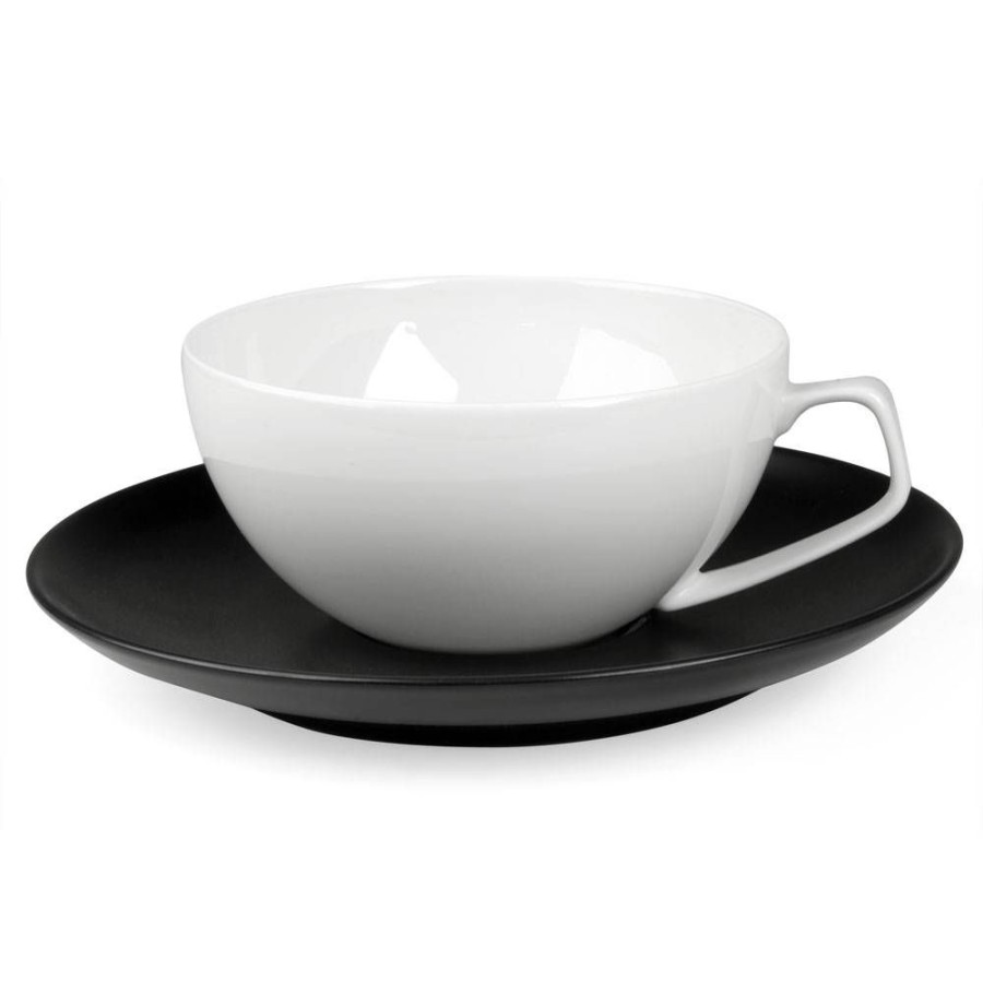 rosenthal Tac Schwarz | Teetasse Weis Mit Untertasse Schwarz, 1 Stuck | Tac Service Von Walter Gropius