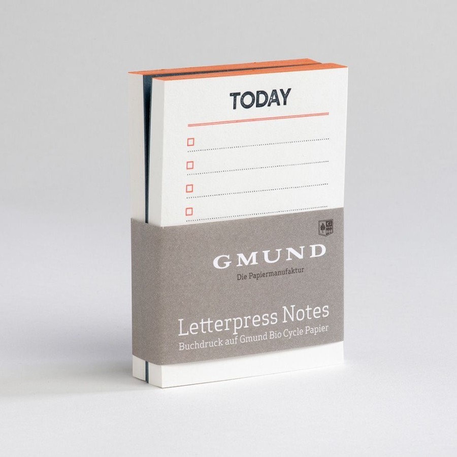 gmund Letterpress Notes-Neon Orange/Blau | Buroaccessoires