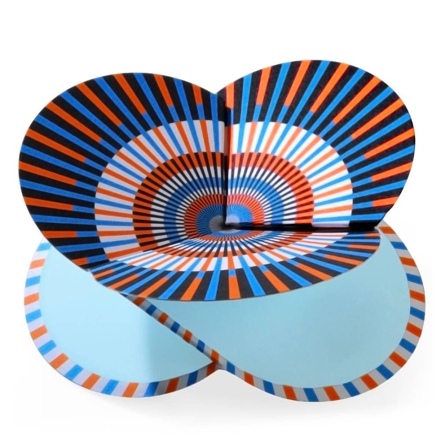 faltmanufakt Faltkarte | Optical Orange/Blau | Papier