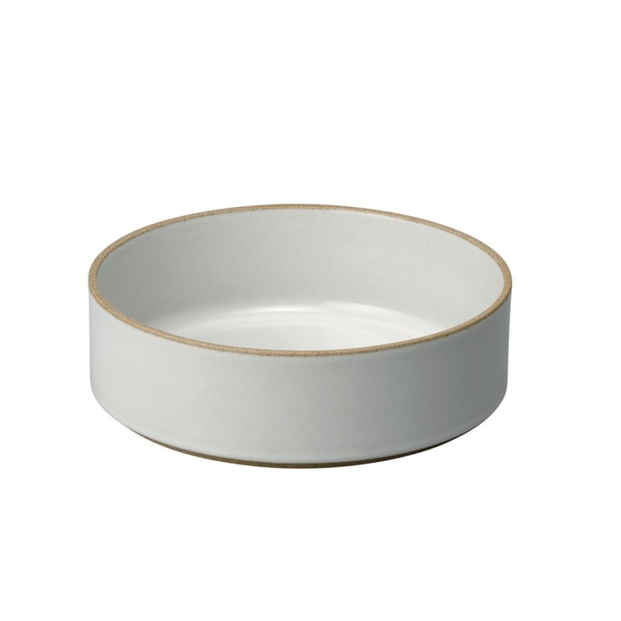 hasami porcelain Hasami Zylindrische Schale | O 18,5 Cm, H 5,5 Cm | Hellgrau Glanzend Glasiert | Hasami Porcelain