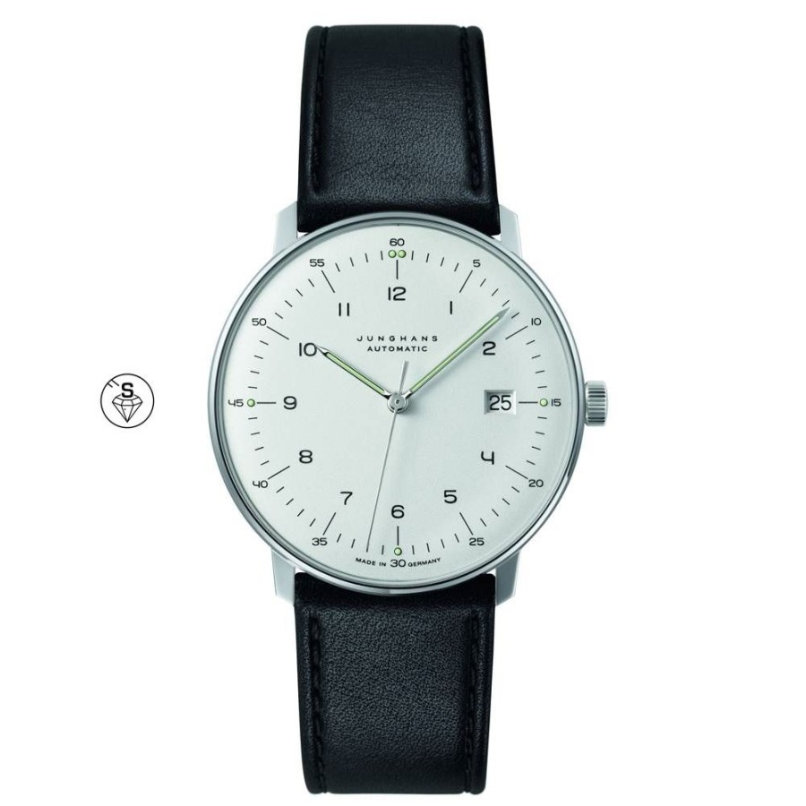 junghans Armbanduhr Max Bill | O 38 Mm, Automatic, Zahlenblatt Weis | Armbanduhren